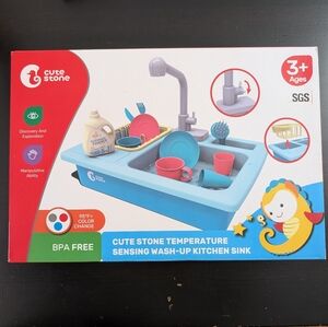 Blue Temperature Sensing Wash-Up Kitchen Sink